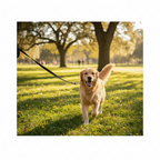 Cane al guinzaglio nel parco