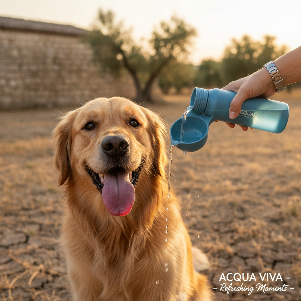 Borraccia con Ciotola Pieghevole per Cani — Idratazione Ovunque